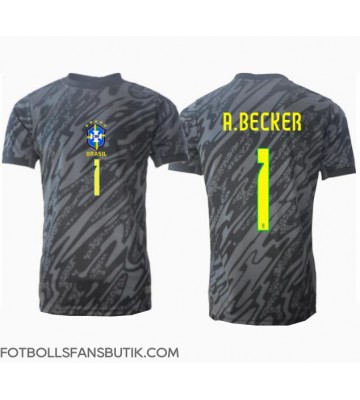 Brasilien Alisson Becker #1 Målvakt Replika Bortatröja Copa America 2024 Kortärmad